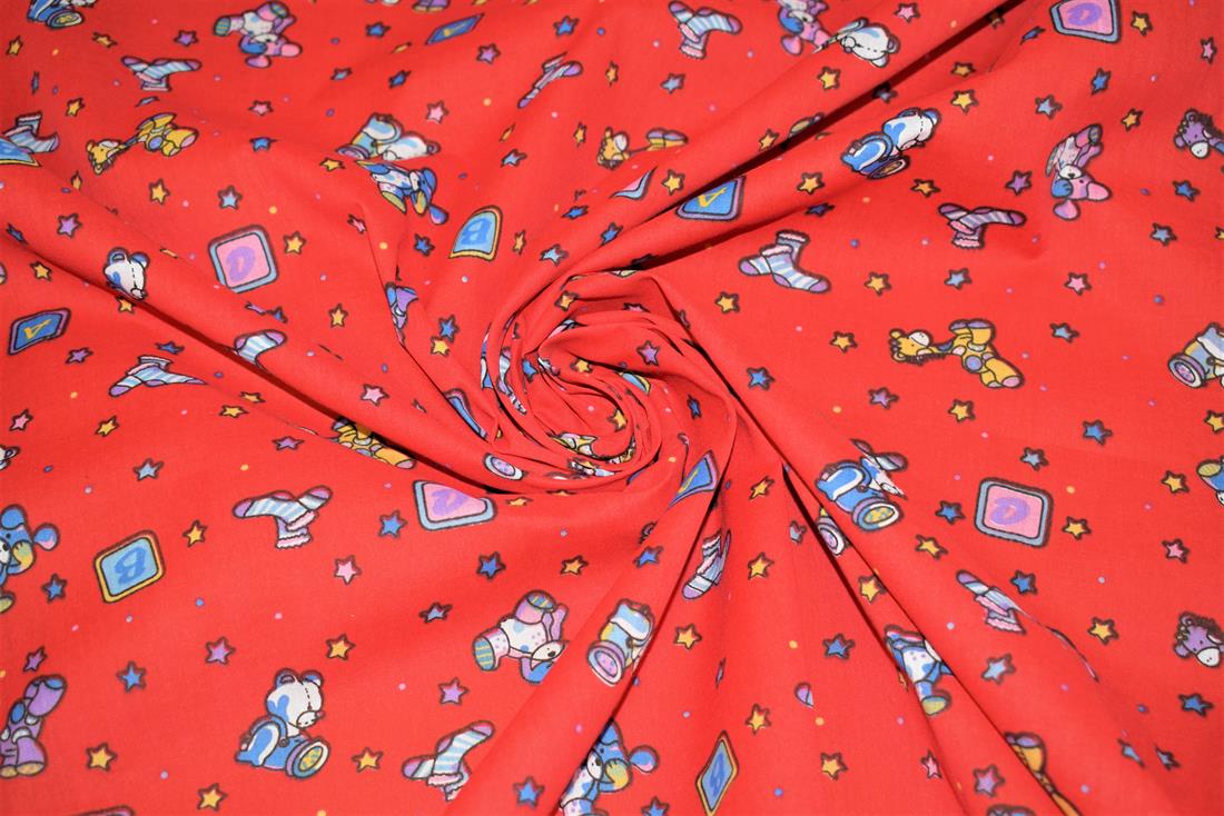 Teddy Bear Print PolyCotton Fabric