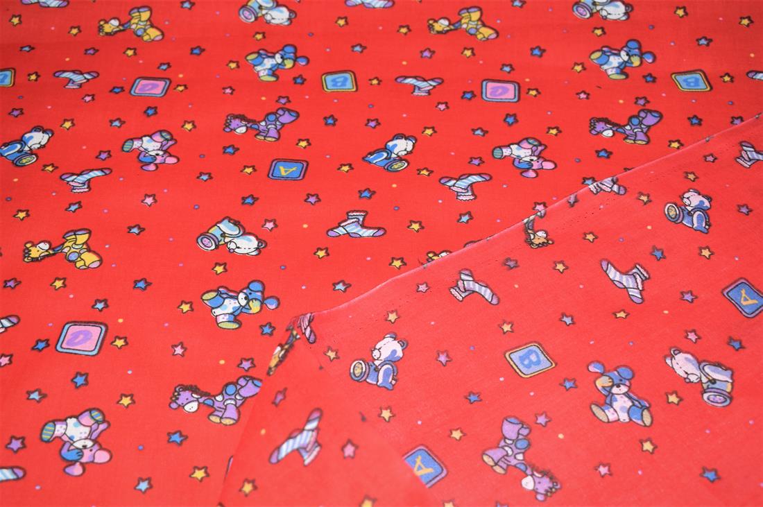 Teddy Bear Print PolyCotton Fabric