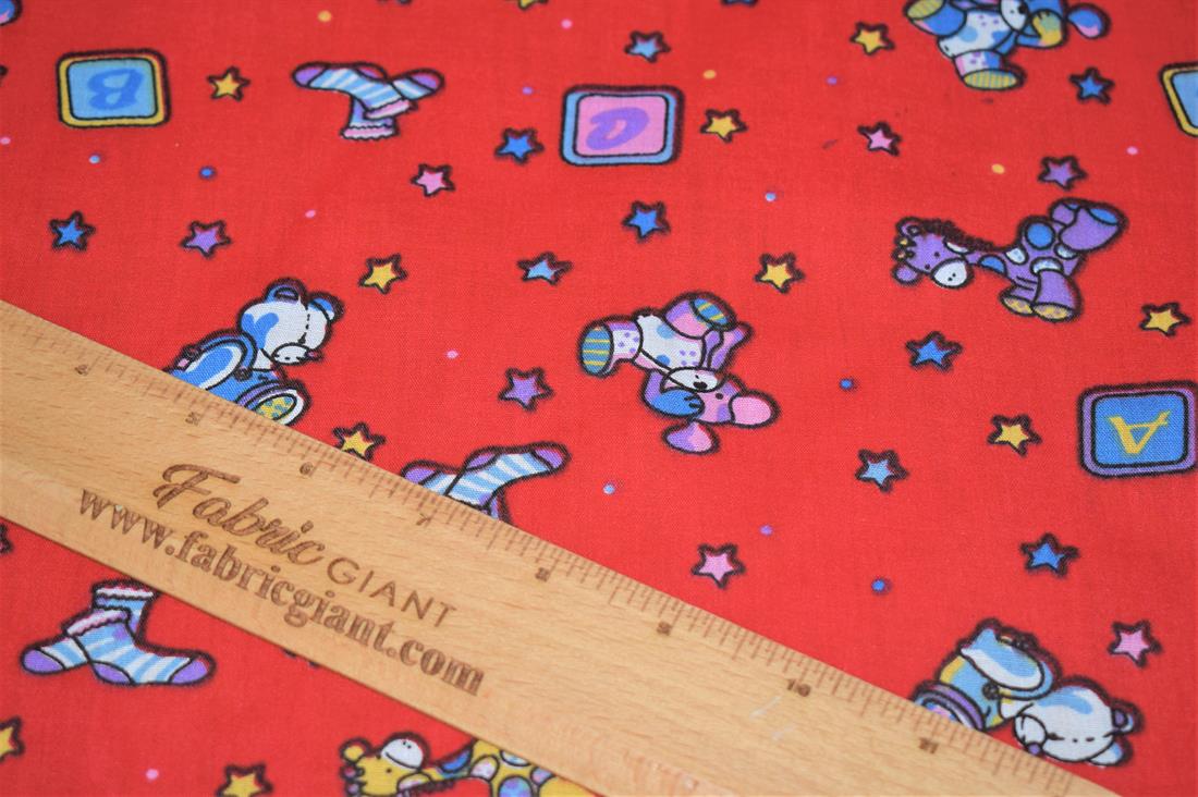 Teddy Bear Print PolyCotton Fabric