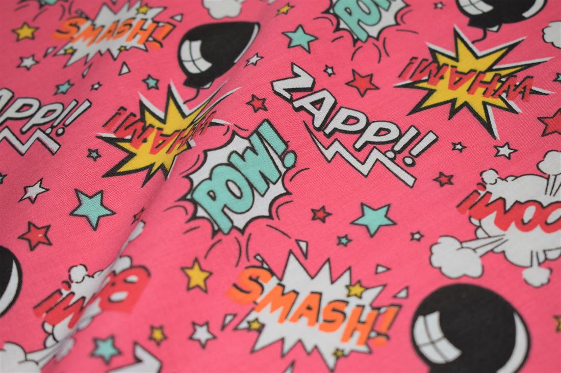 Boom Pow WowPolycotton Printed Fabric