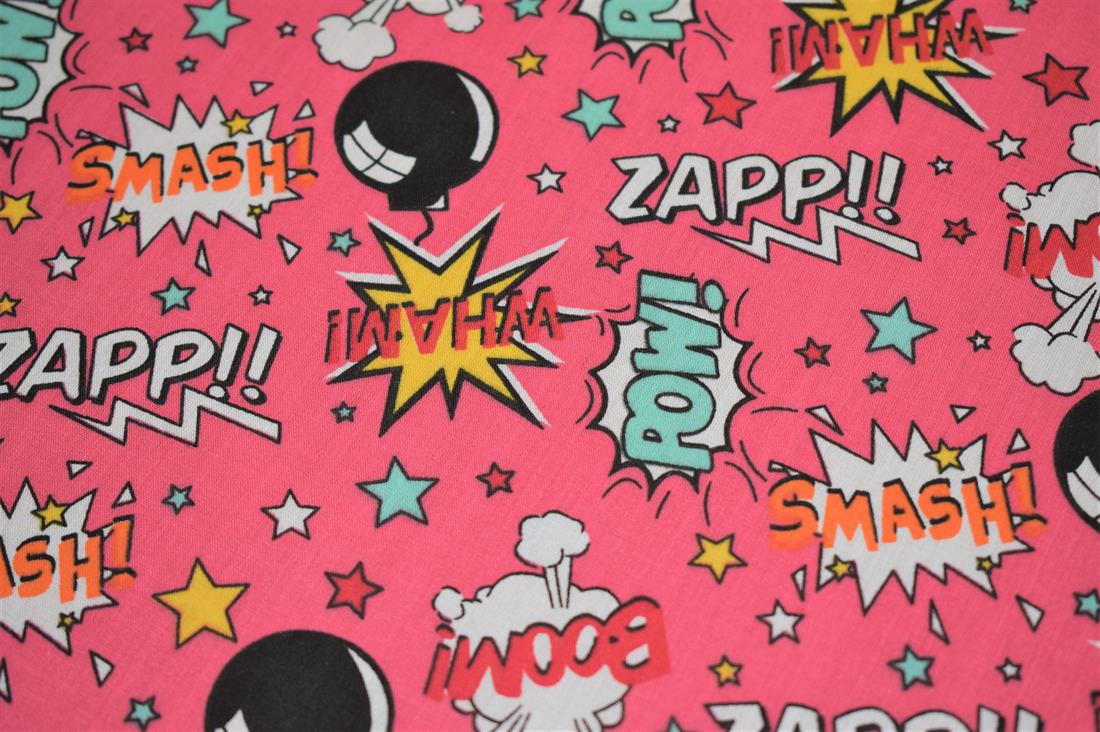 Boom Pow WowPolycotton Printed Fabric