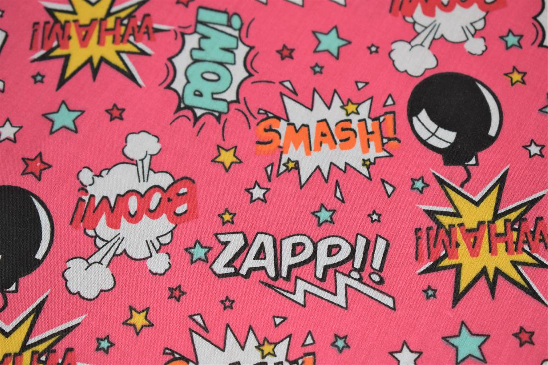 Boom Pow WowPolycotton Printed Fabric
