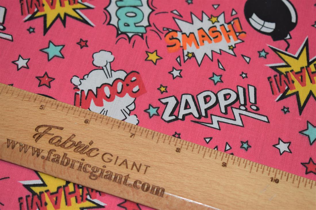 Boom Pow WowPolycotton Printed Fabric