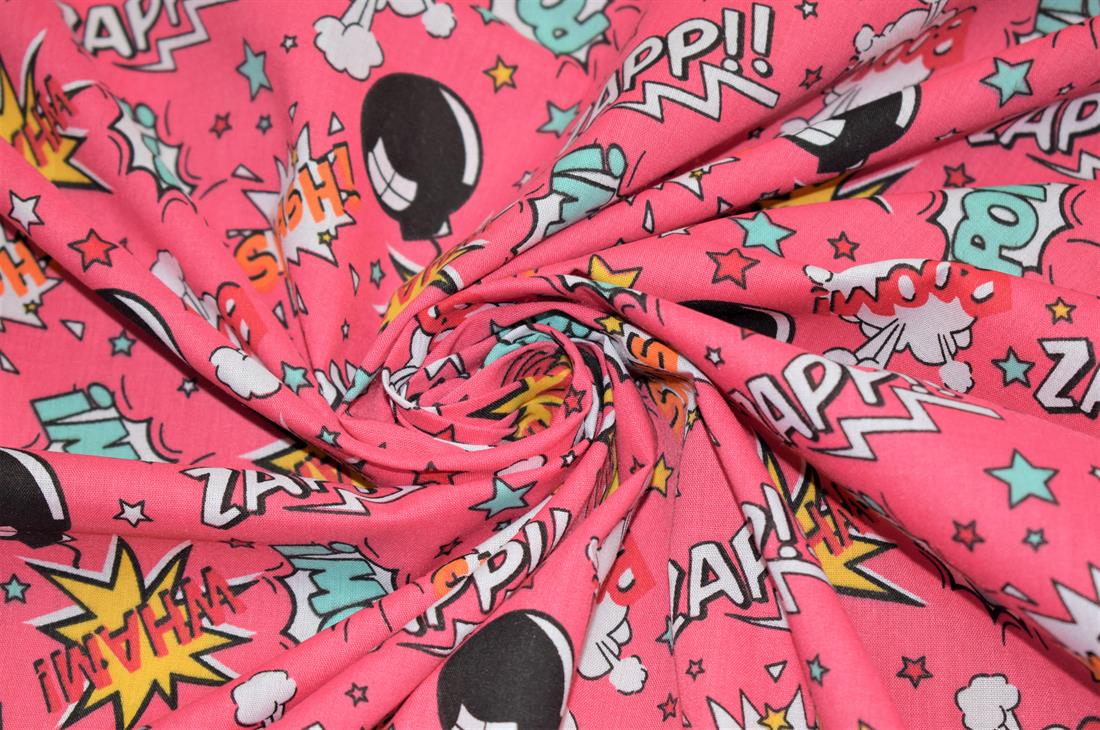 Boom Pow WowPolycotton Printed Fabric