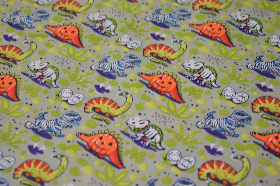Dinosaur Print Halloween Fabric