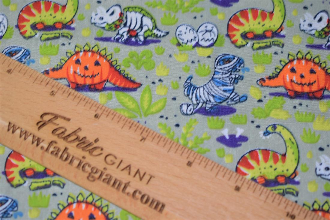 Dinosaur Print Halloween Fabric