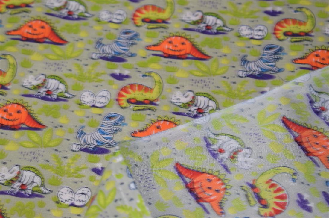 Dinosaur Print Halloween Fabric