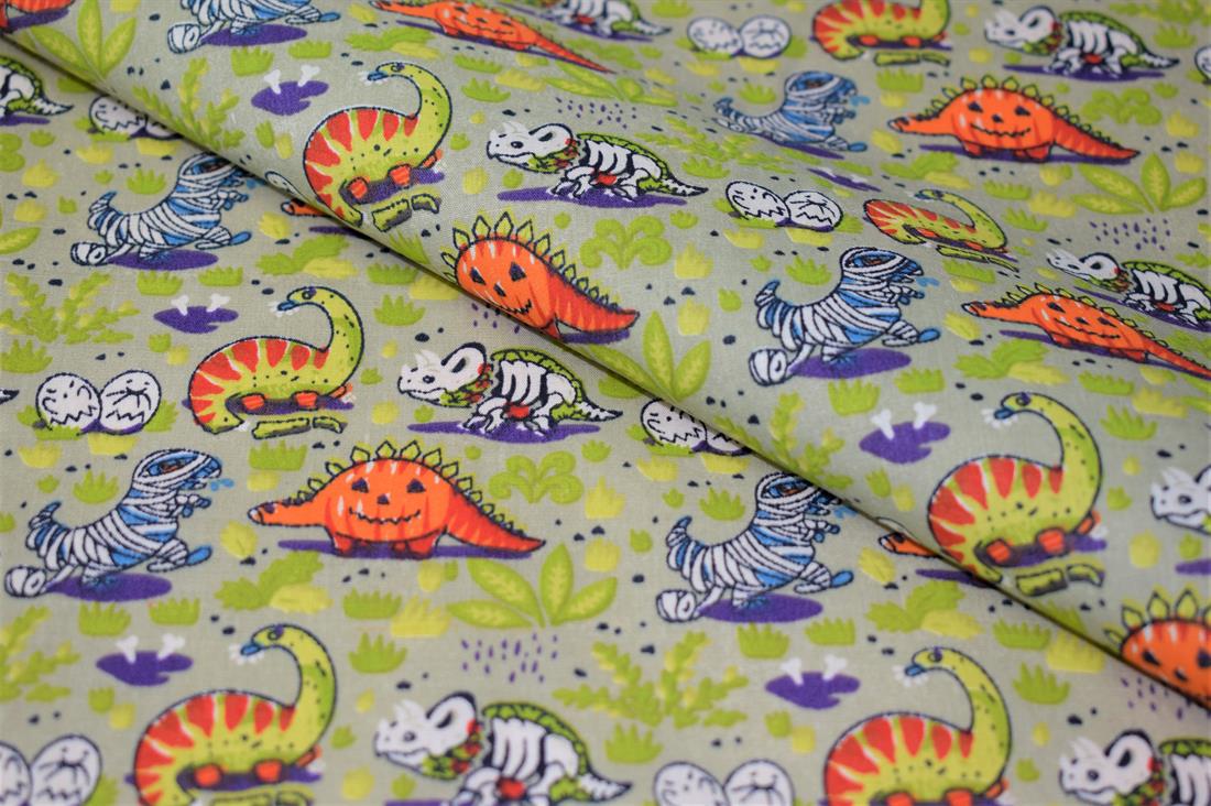 Dinosaur Print Halloween Fabric