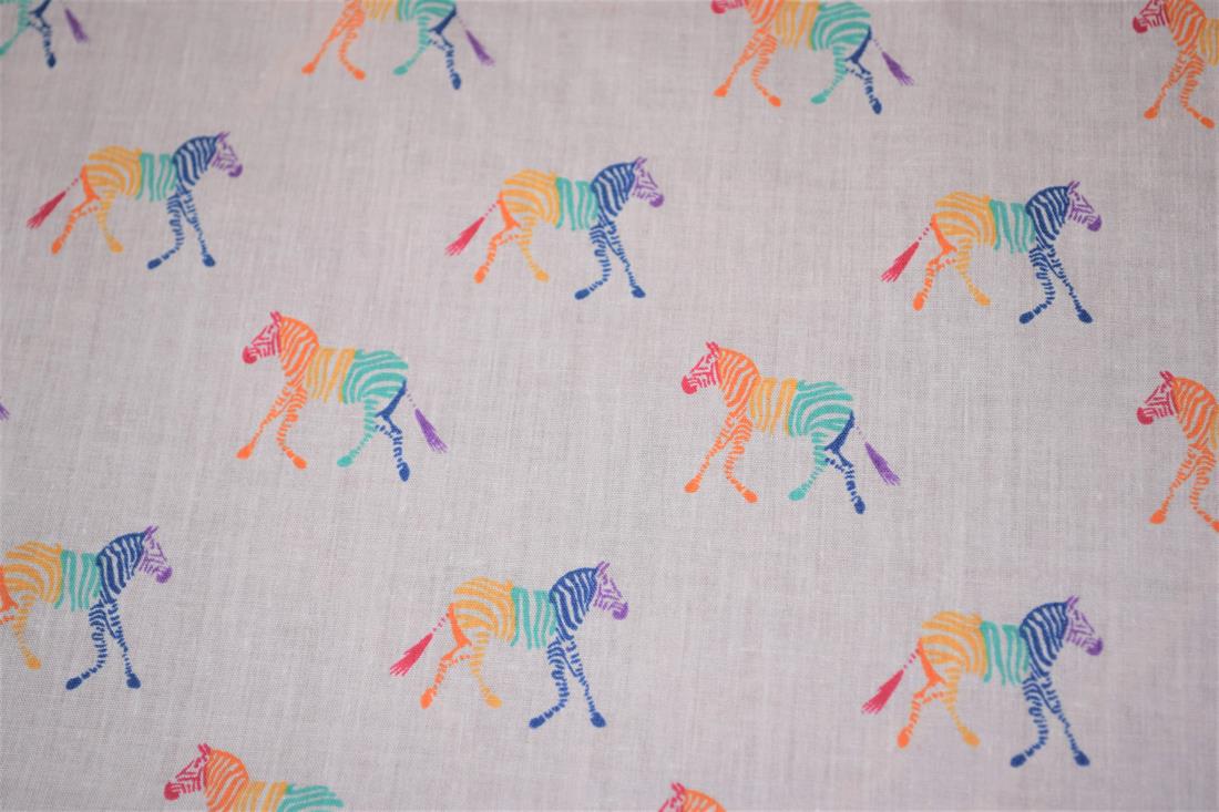 Rainbow Zebra Print PolyCotton Fabric