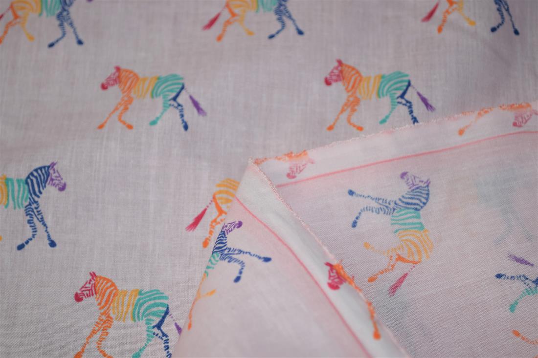 Rainbow Zebra Print PolyCotton Fabric