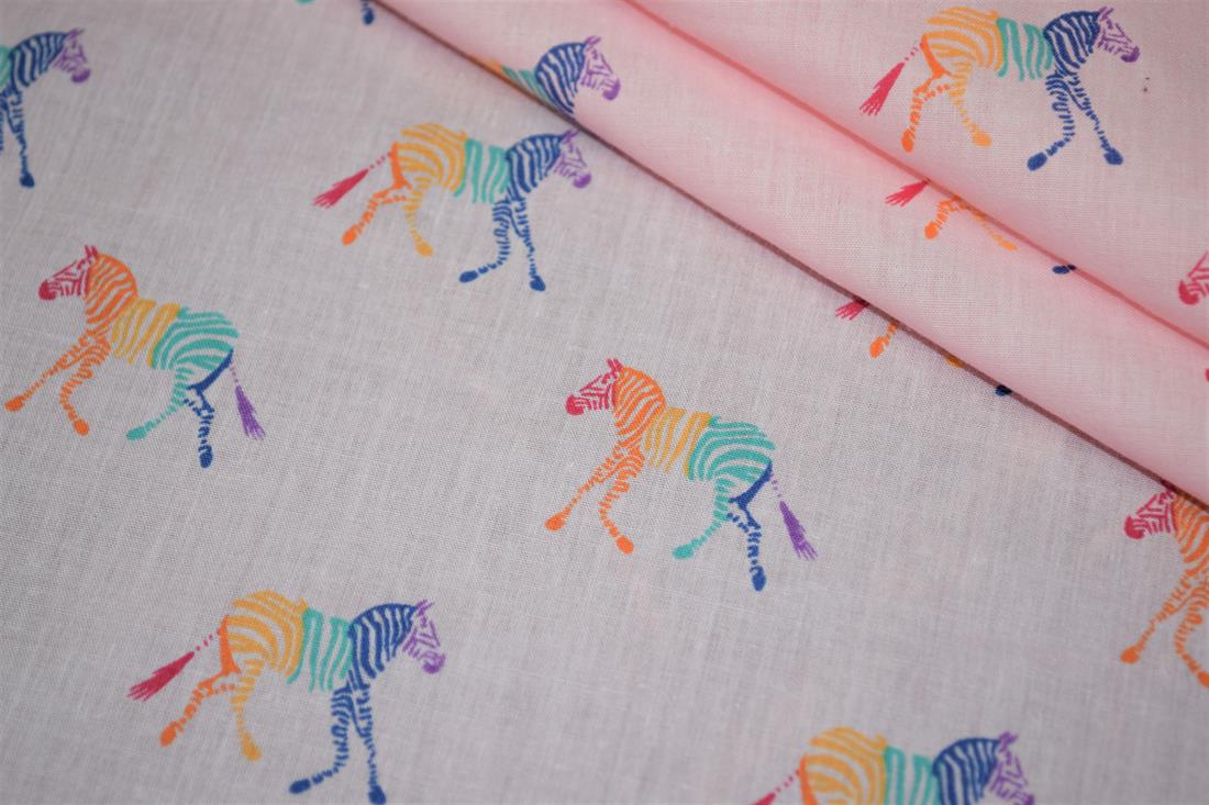 Rainbow Zebra Print PolyCotton Fabric