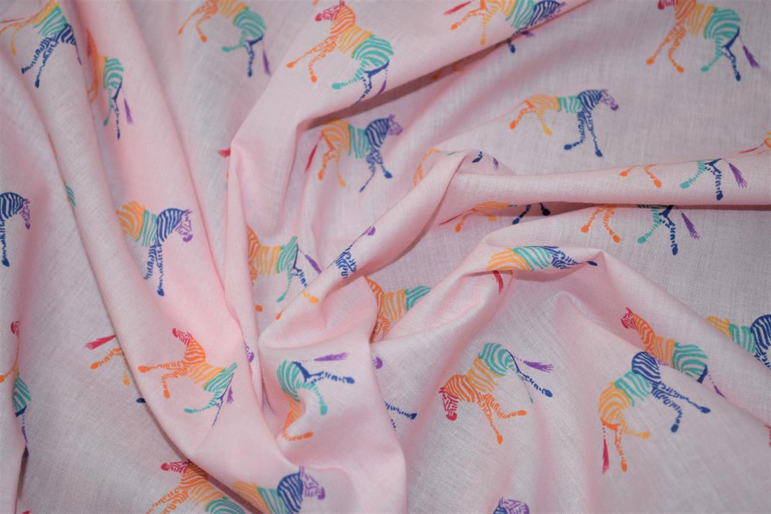 Rainbow Zebra Print PolyCotton Fabric