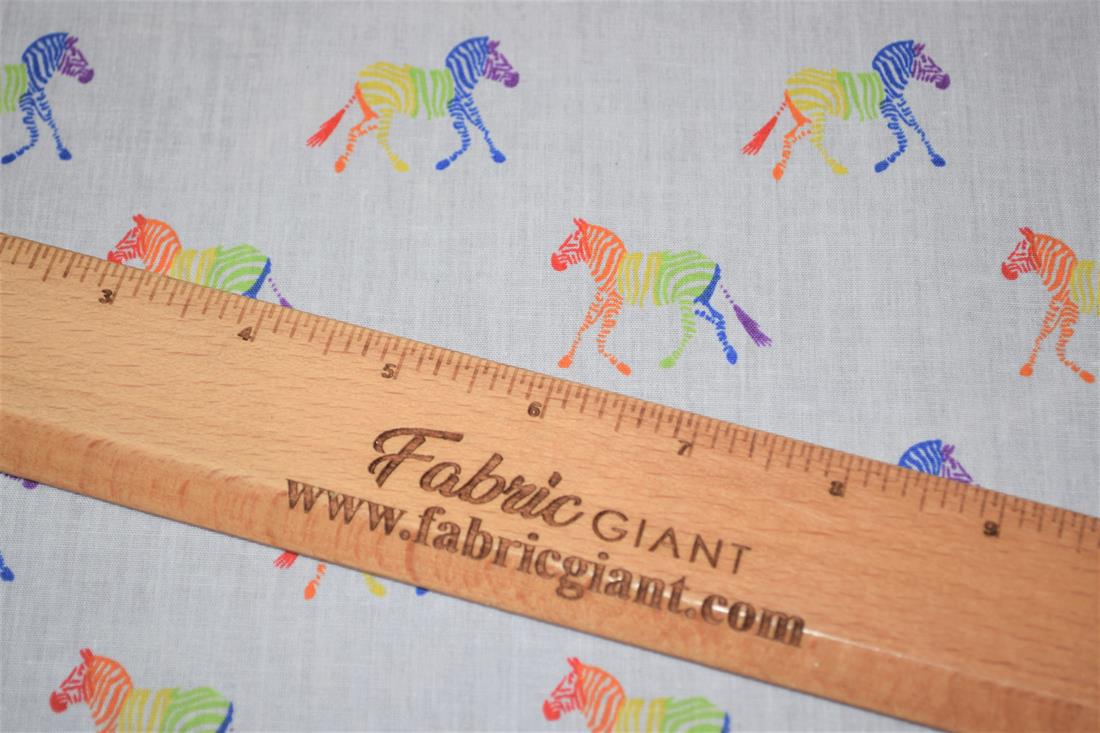 Rainbow Zebra Print PolyCotton Fabric