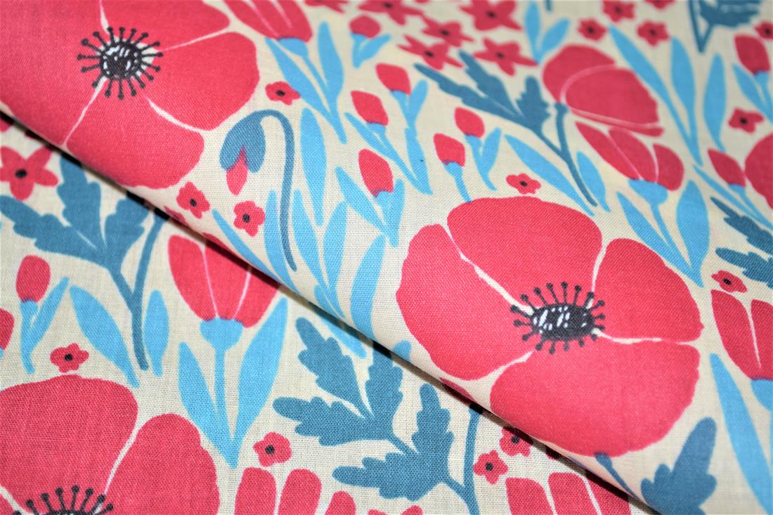 Poppy Design Printed PolyCotton Fabric