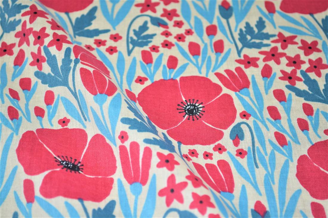 Poppy Design Printed PolyCotton Fabric