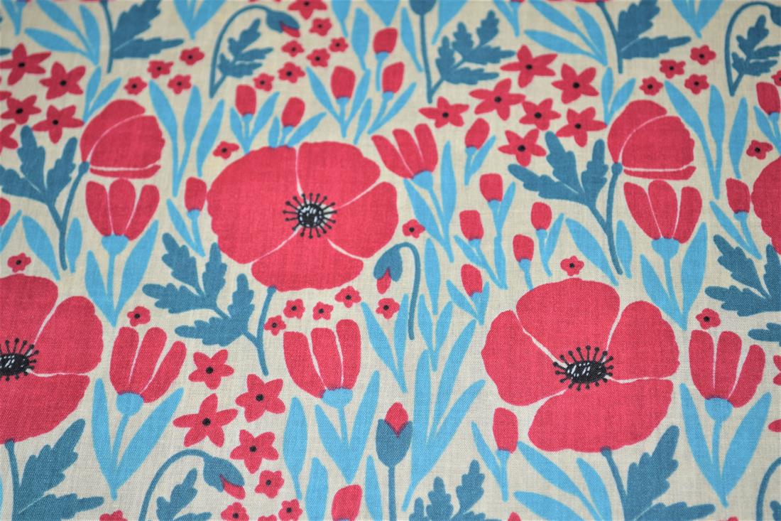 Poppy Design Printed PolyCotton Fabric