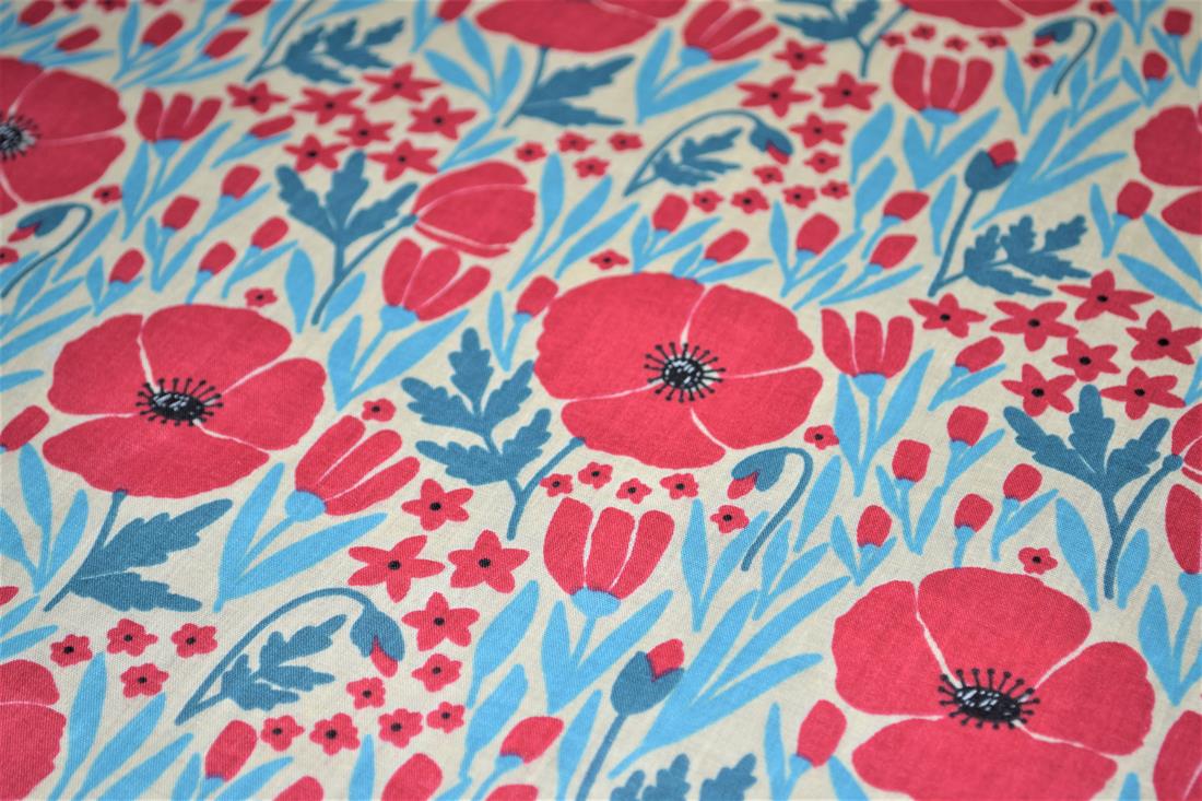 Poppy Design Printed PolyCotton Fabric