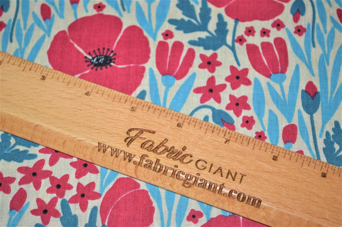 Poppy Design Printed PolyCotton Fabric