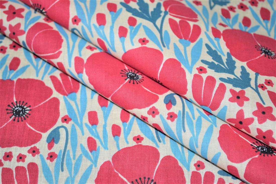 Poppy Design Printed PolyCotton Fabric