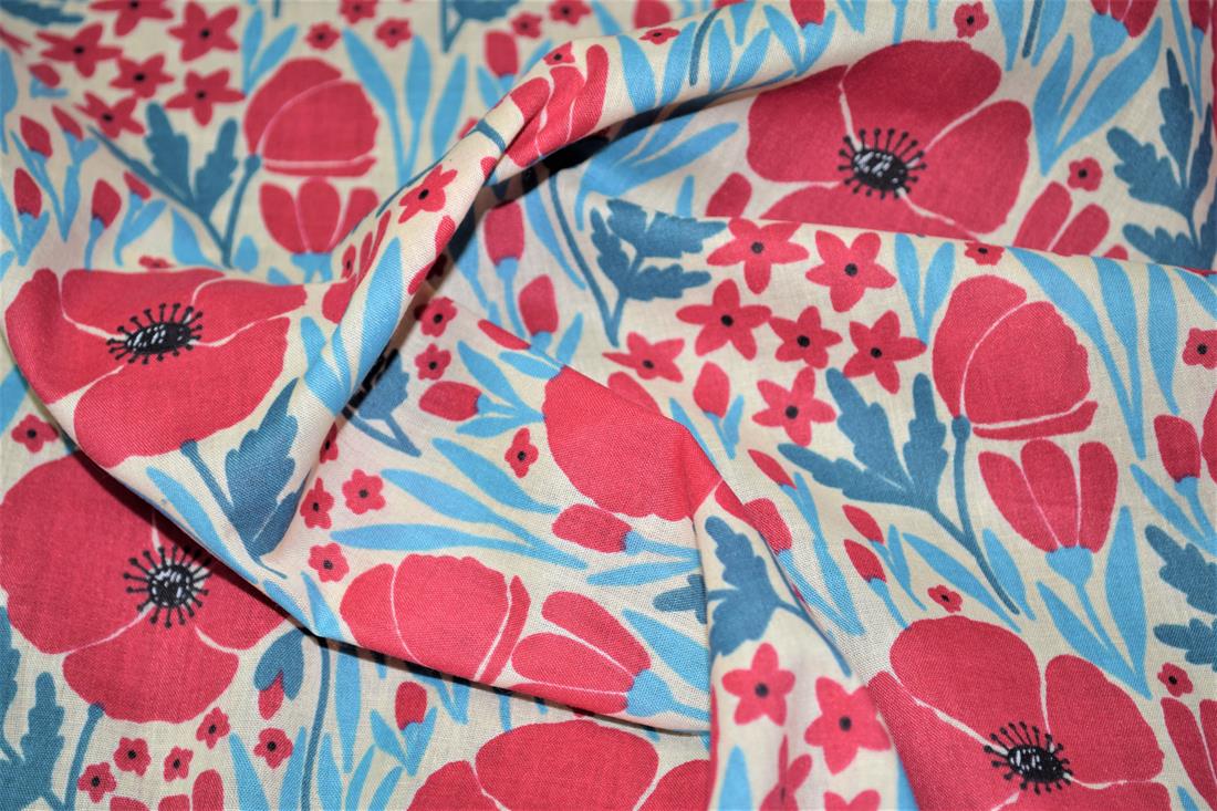Poppy Design Printed PolyCotton Fabric