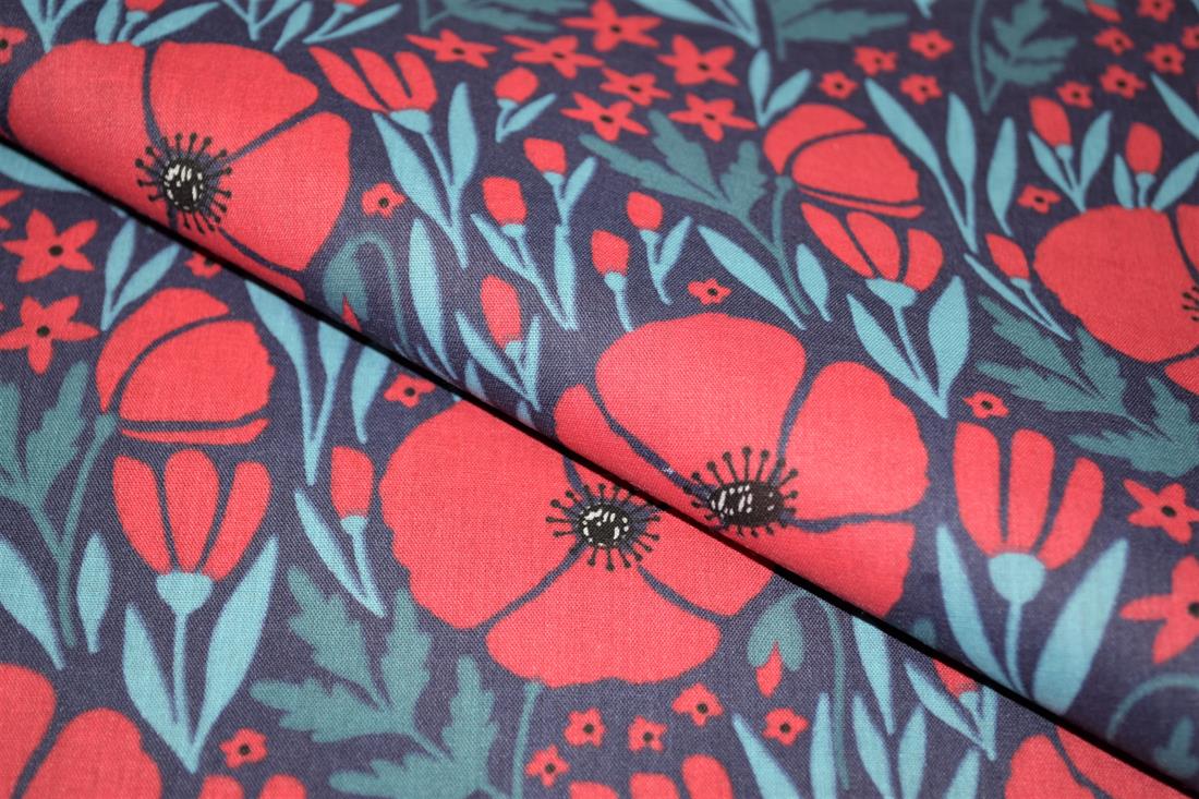 Poppy Design Printed PolyCotton Fabric