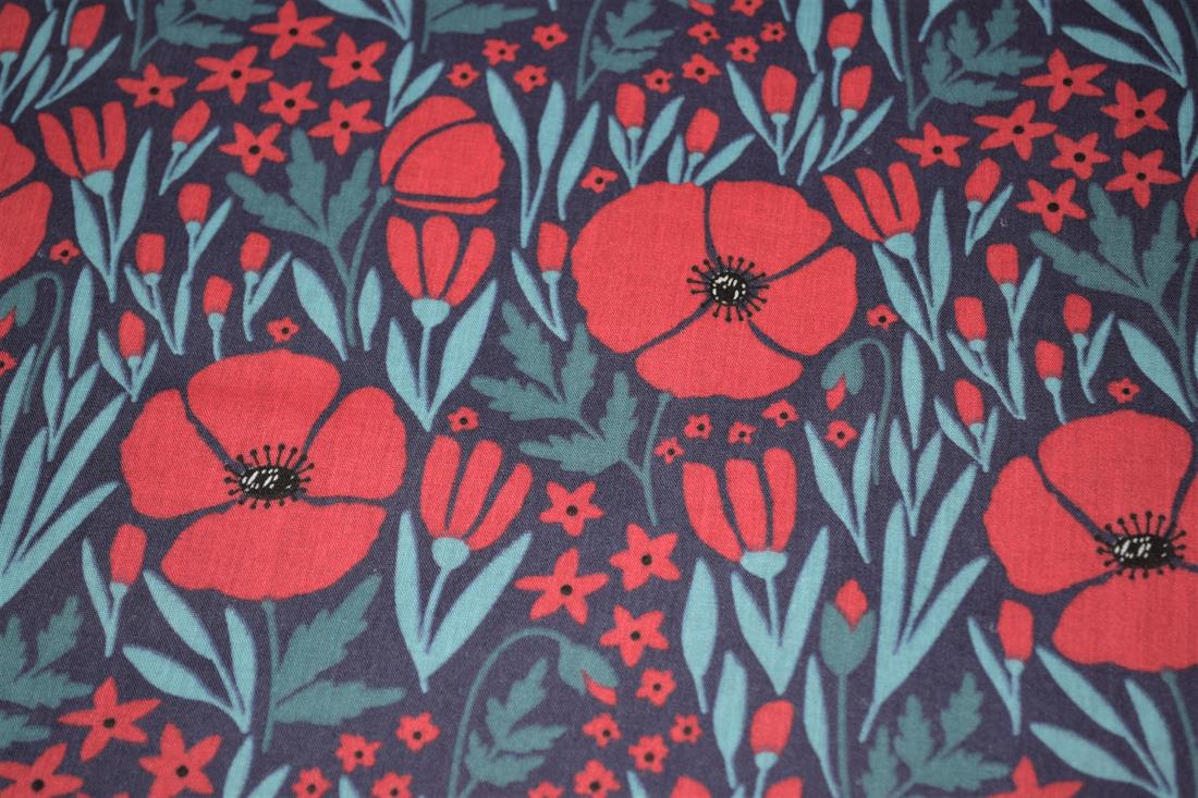 Poppy Design Printed PolyCotton Fabric