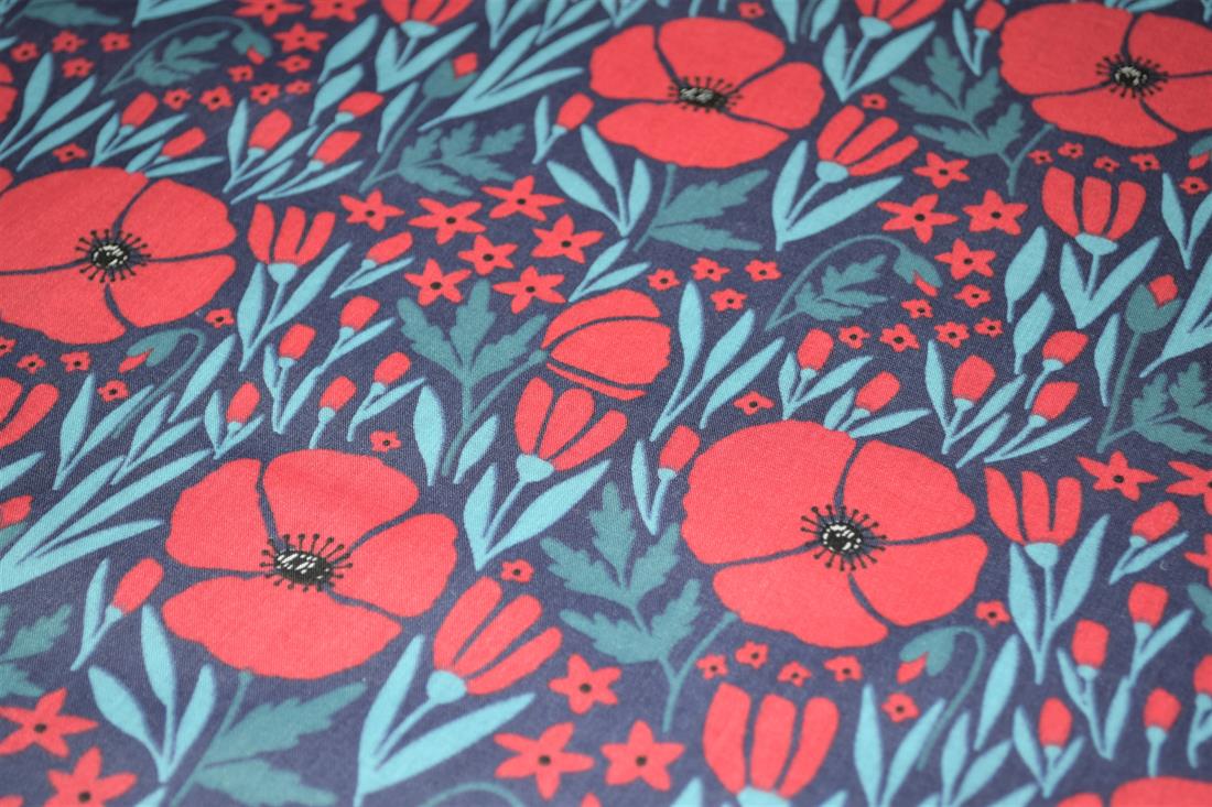 Poppy Design Printed PolyCotton Fabric