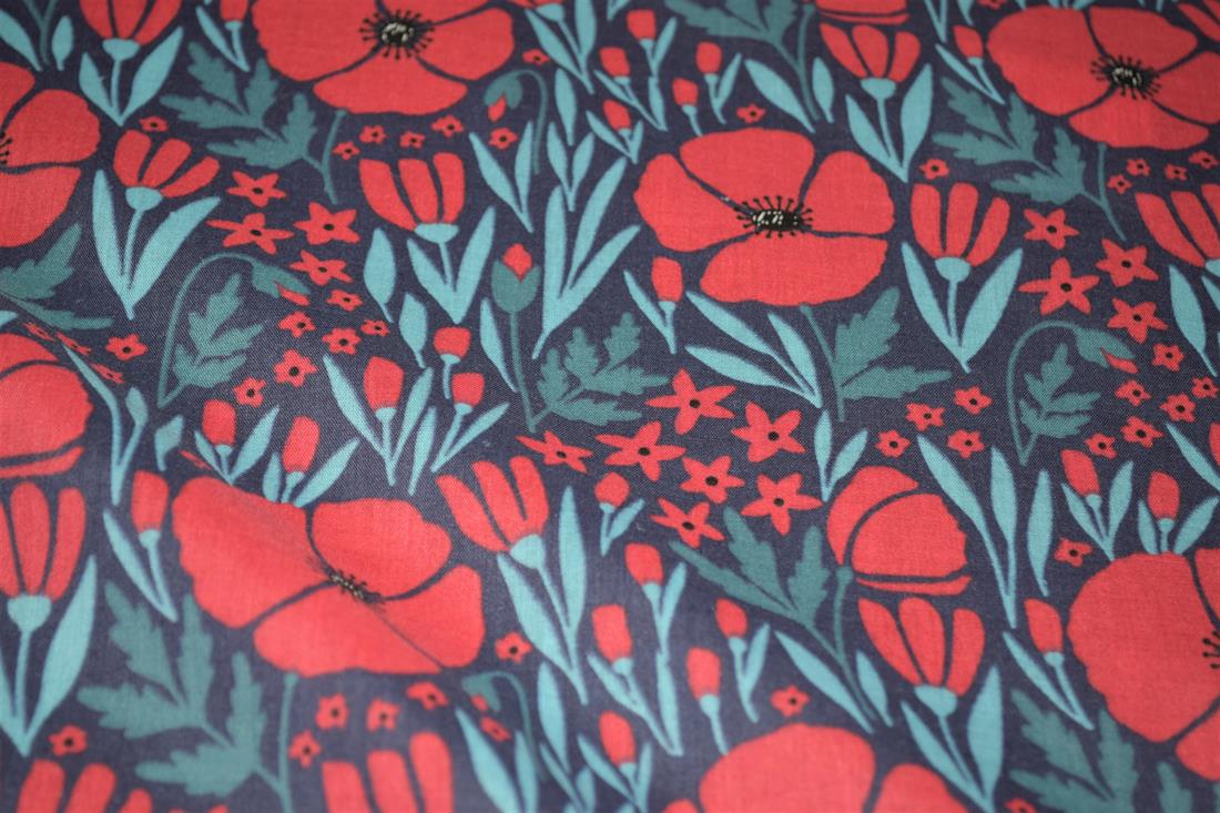 Poppy Design Printed PolyCotton Fabric