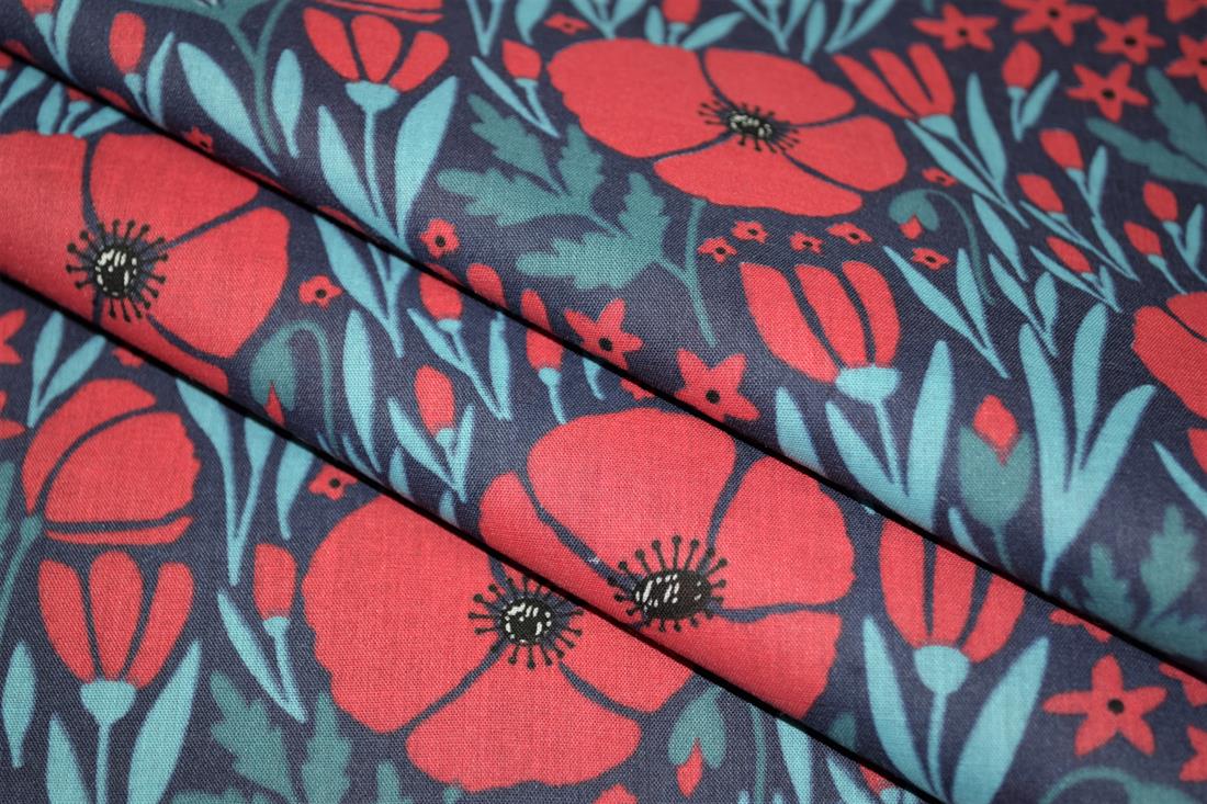 Poppy Design Printed PolyCotton Fabric