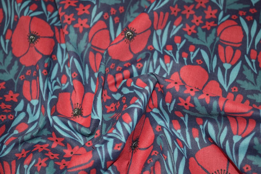 Poppy Design Printed PolyCotton Fabric