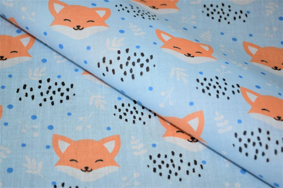 Blushing Foxes Polycotton A Playful Vibrant Printed with an…