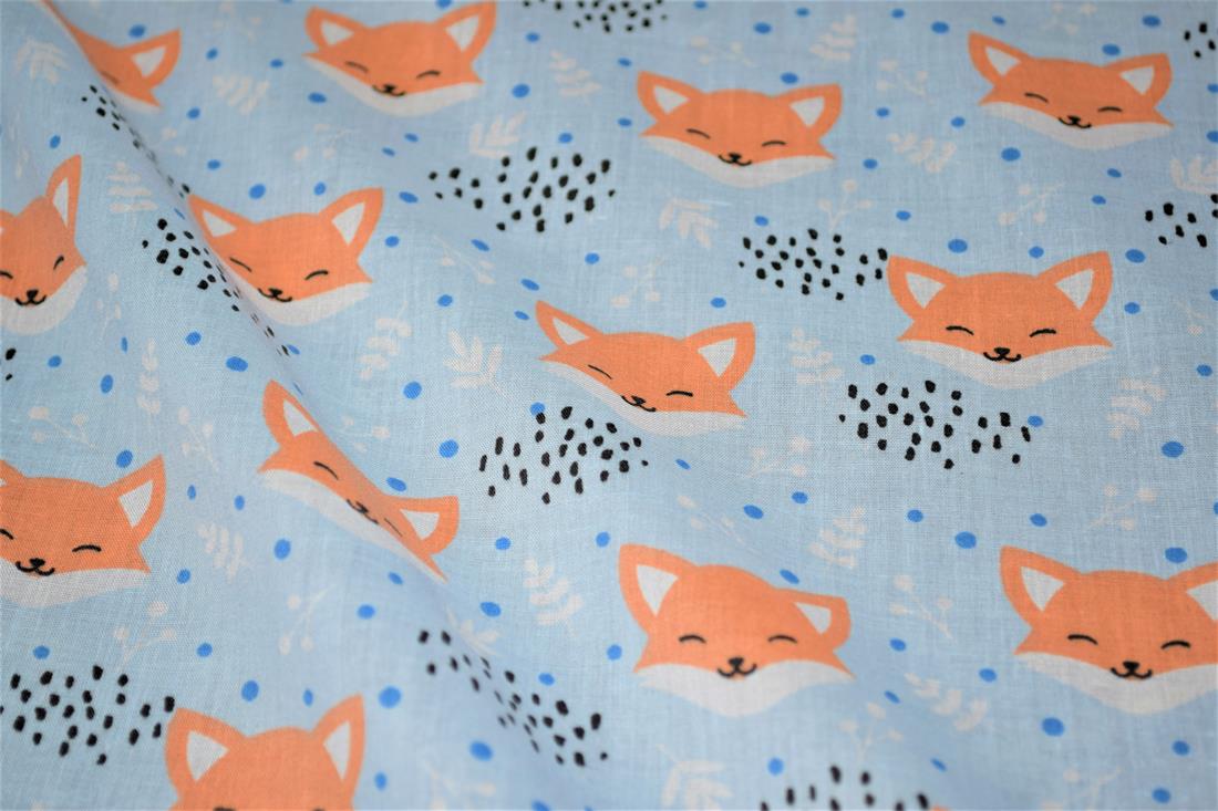Blushing Foxes Polycotton A Playful Vibrant Printed with an…