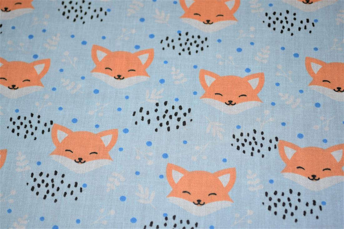 Blushing Foxes Polycotton A Playful Vibrant Printed with an…