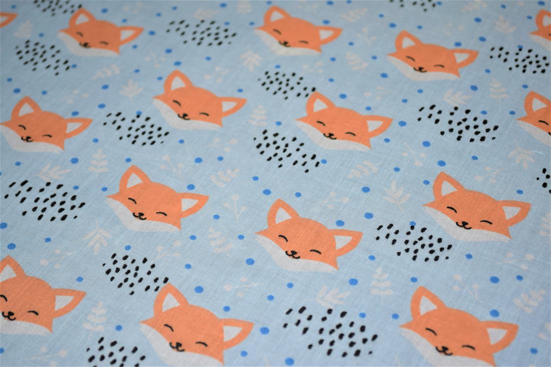Blushing Foxes Polycotton A Playful Vibrant Printed with an…