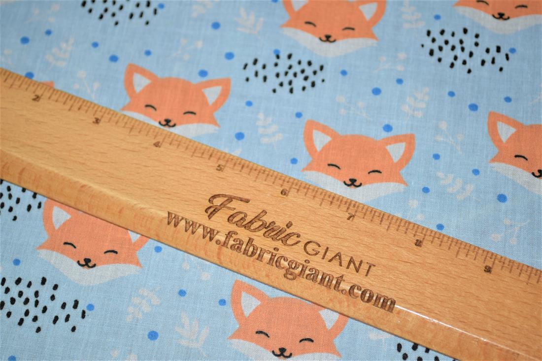 Blushing Foxes Polycotton A Playful Vibrant Printed with an…