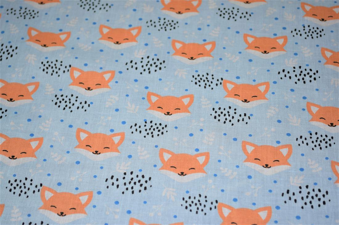 Blushing Foxes Polycotton A Playful Vibrant Printed with an…