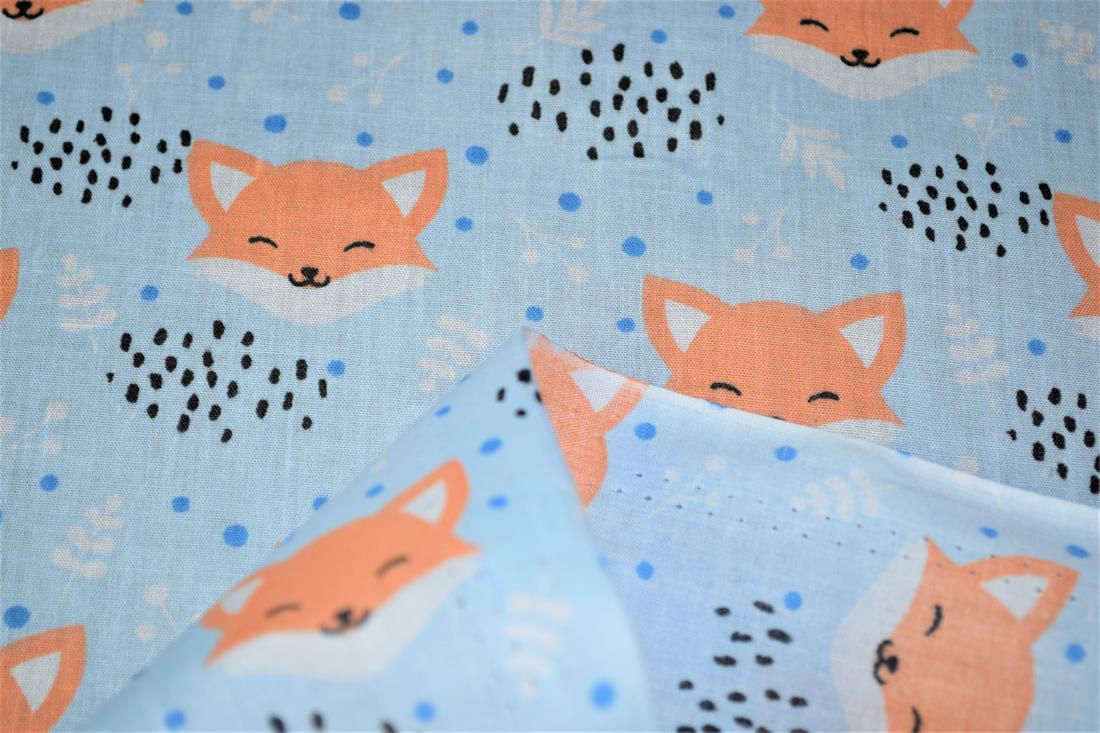 Blushing Foxes Polycotton A Playful Vibrant Printed with an…