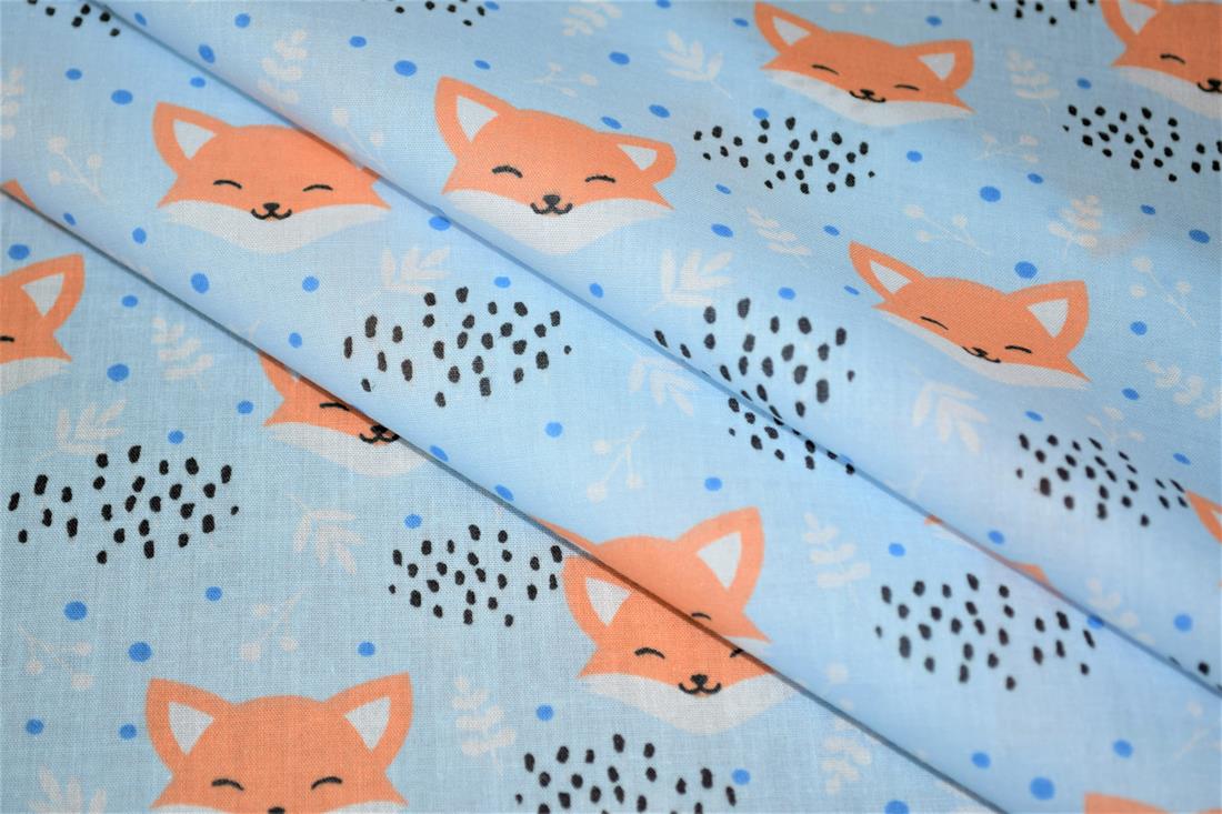 Blushing Foxes Polycotton A Playful Vibrant Printed with an…