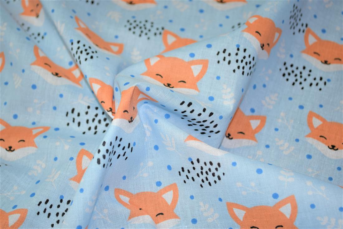 Blushing Foxes Polycotton A Playful Vibrant Printed with an…