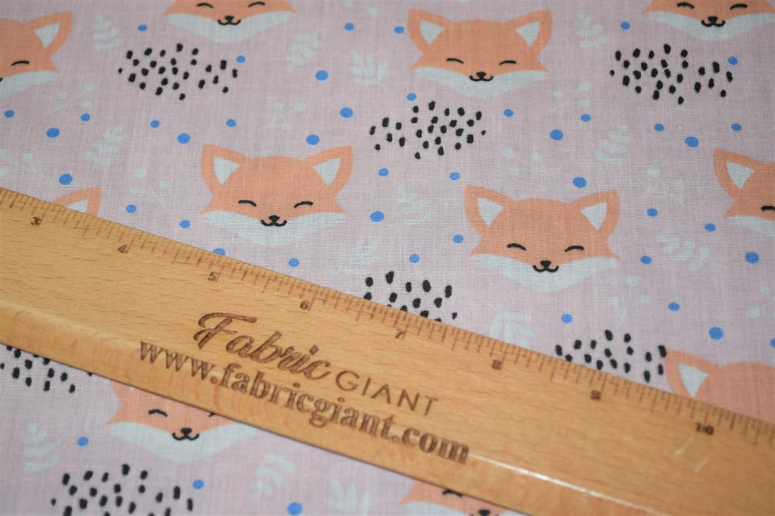 Blushing Foxes Polycotton A Playful Vibrant Printed with an…