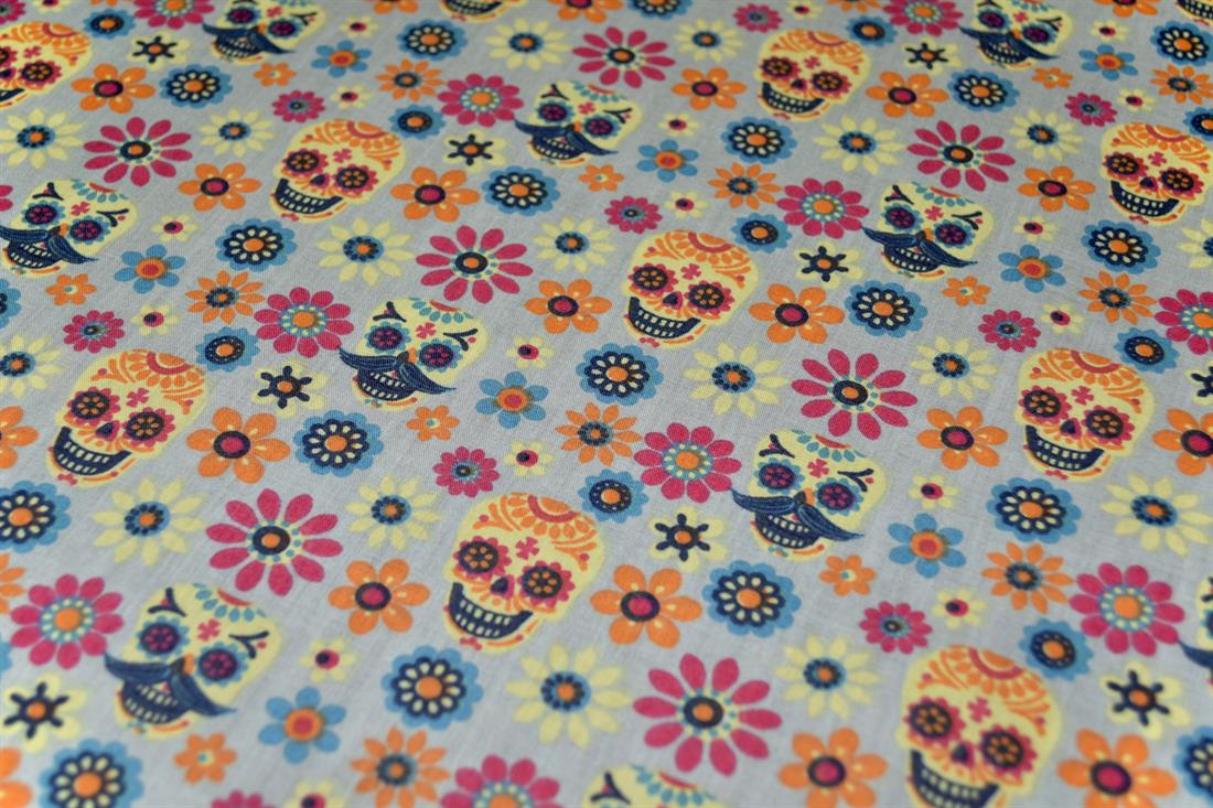 Skulls Printed 100% Cotton Fabric
