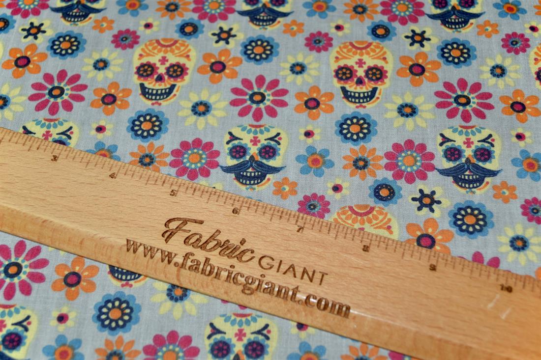Skulls Printed 100% Cotton Fabric