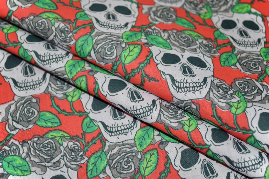 Skulls Printed Polycotton Fabric