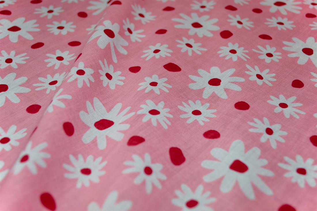 Daises Polycotton Printed Poly Cotton Fabric