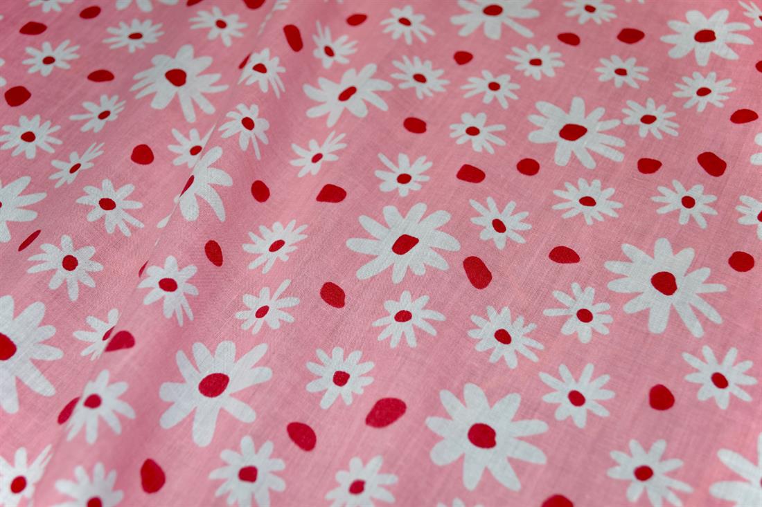 Daises Polycotton Printed Poly Cotton Fabric