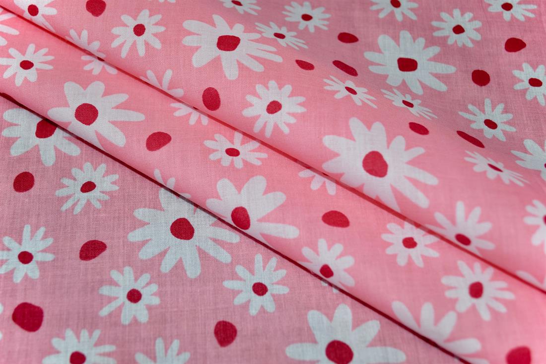 Daises Polycotton Printed Poly Cotton Fabric