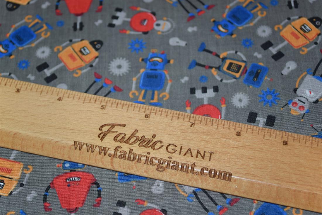 Robots Printed Poly Cotton Fabric