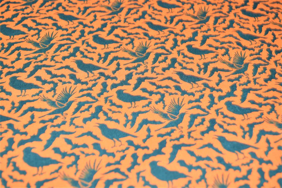 Halloween Bats Printed Poly Cotton Fabric