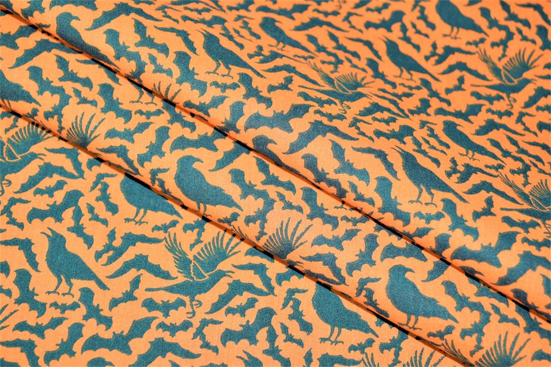 Halloween Bats Printed Poly Cotton Fabric