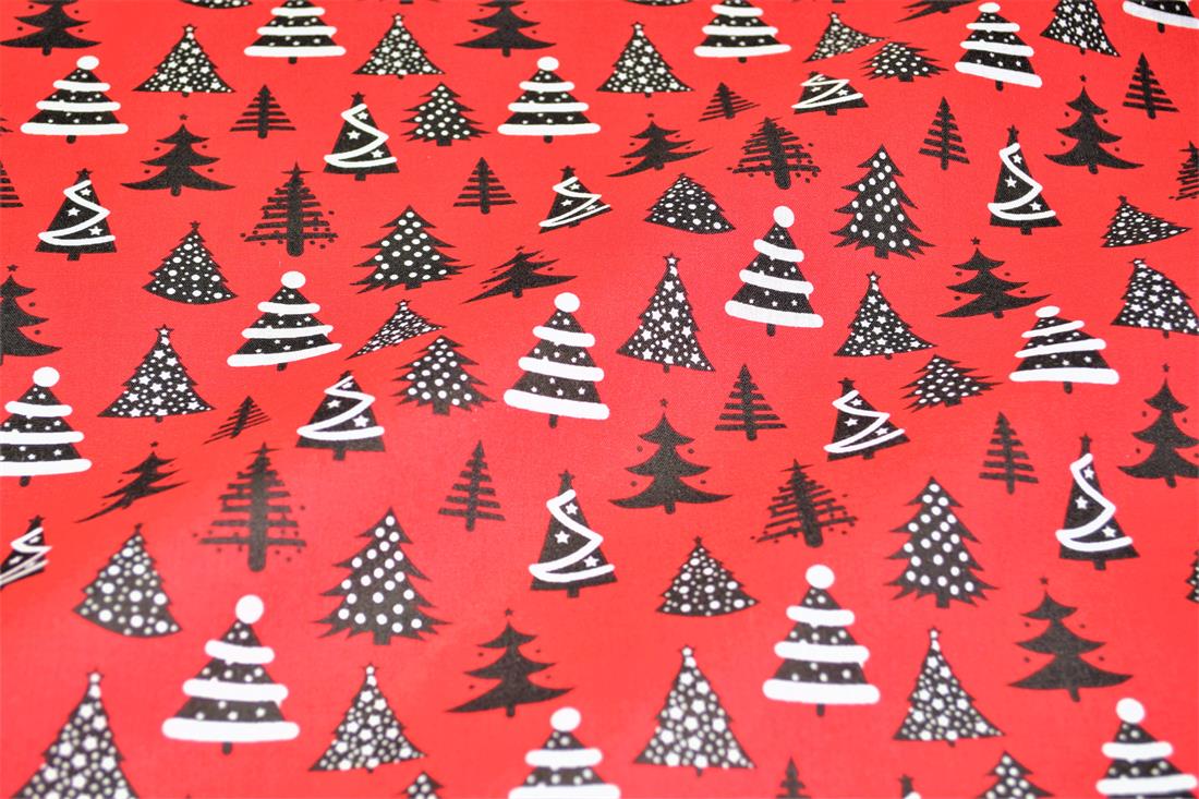 Christmas Tree Printed PolyCotton Fabric